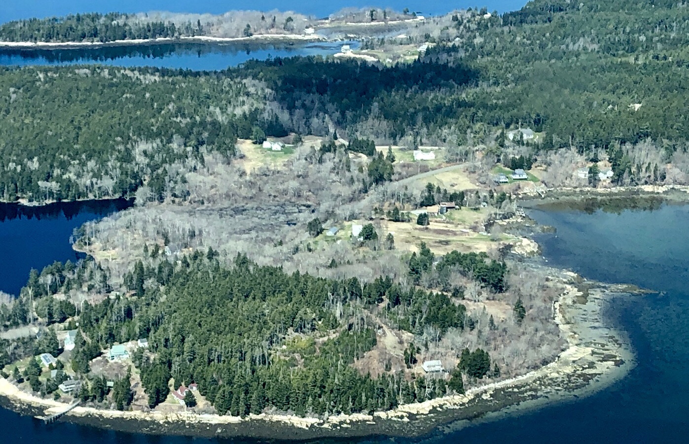 Property along Mid Coast Maine Androken Aerial