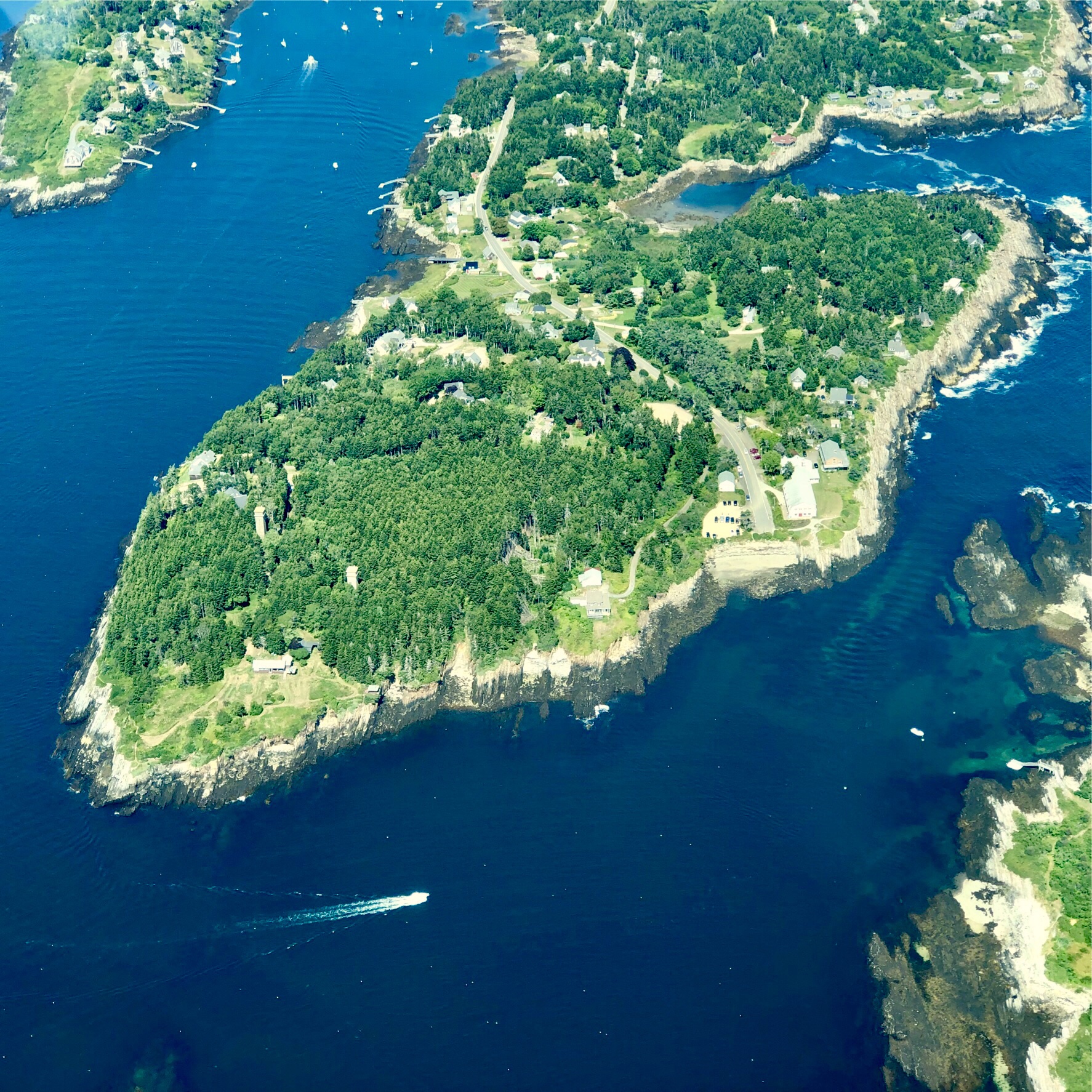 Lands End Bailey Island, Maine Androken Aerial
