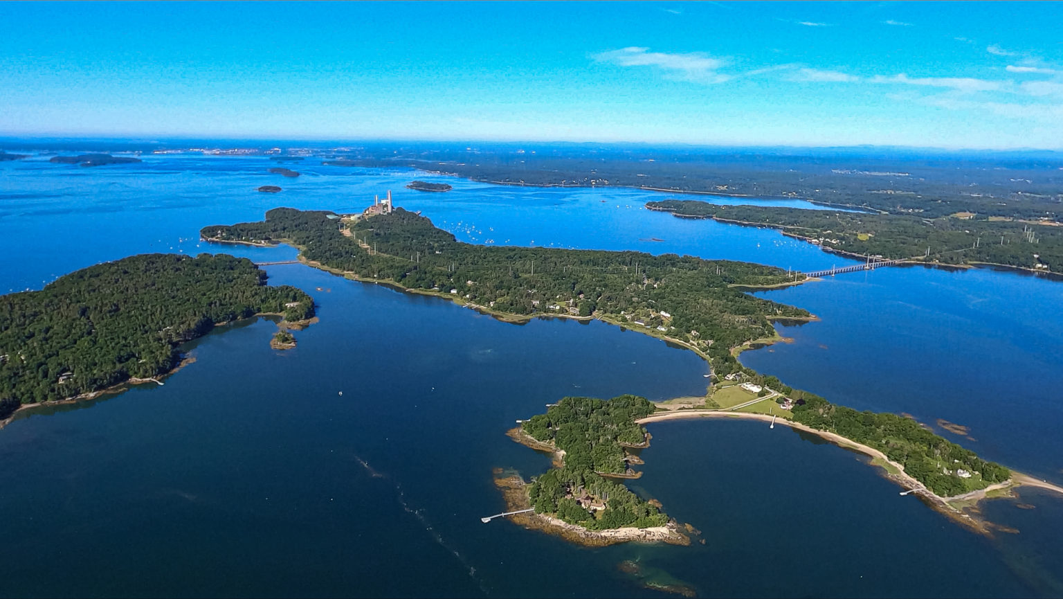Flying to Portland, Maine Androken Aerial